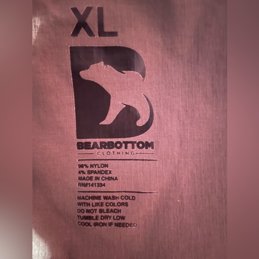 Bearbottoms size XL men’s hiking joggers